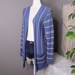 Isela | Open Front Striped Cardigan Medium